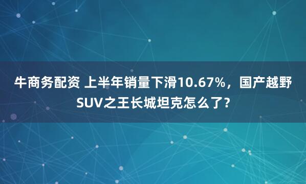 牛商务配资 上半年销量下滑10.67%，国产越野SUV之王长城坦克怎么了？