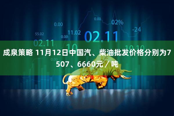 成泉策略 11月12日中国汽、柴油批发价格分别为7507、6660元／吨